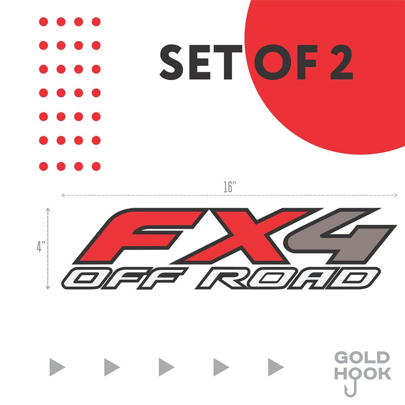GOLD HOOK FX4 Decal Off Road Sticker Truck F150 F350 F250 Super Duty Bedside Replacement (Die-Cut (Peel & Stick)) - Image 2